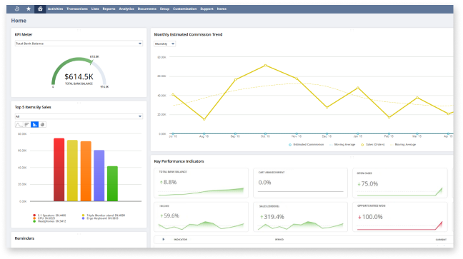 NetSuite Dashboard